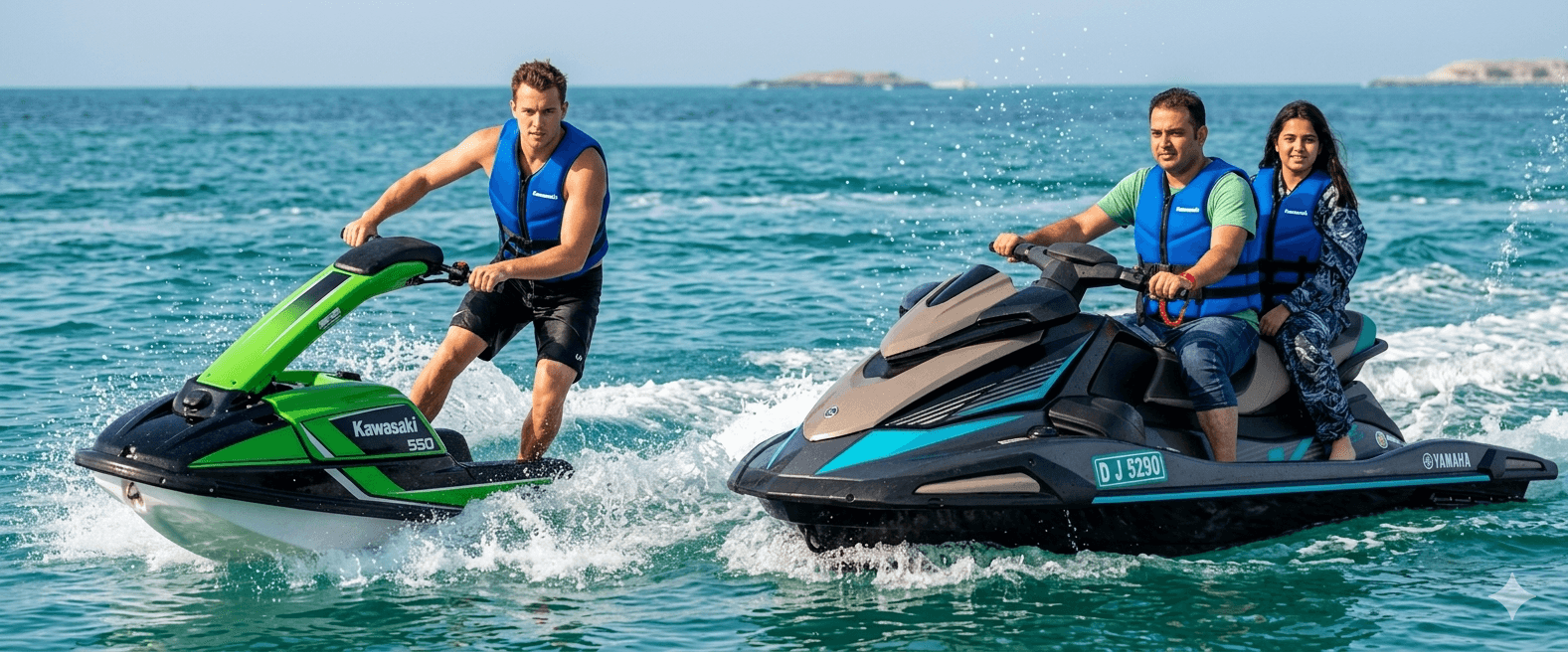 Key differences between stand-up jetski and waverunner.