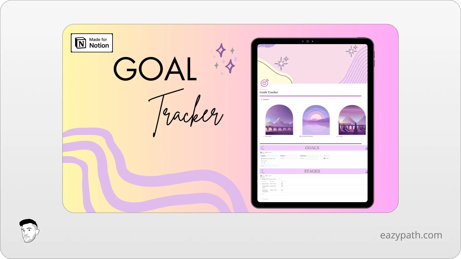 Aesthetic Free Notion Goal Tracker