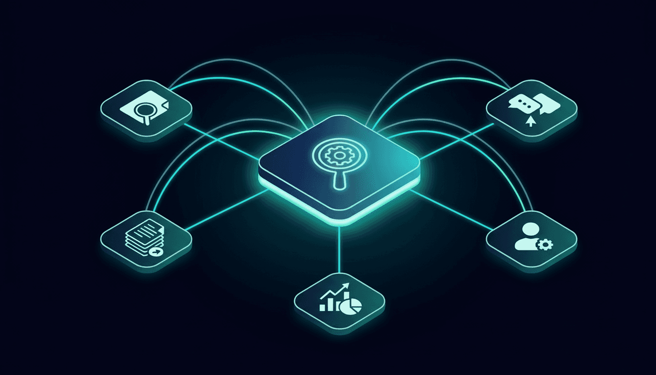 Logos of tools outward, illustrating easy integration with no engineering required.