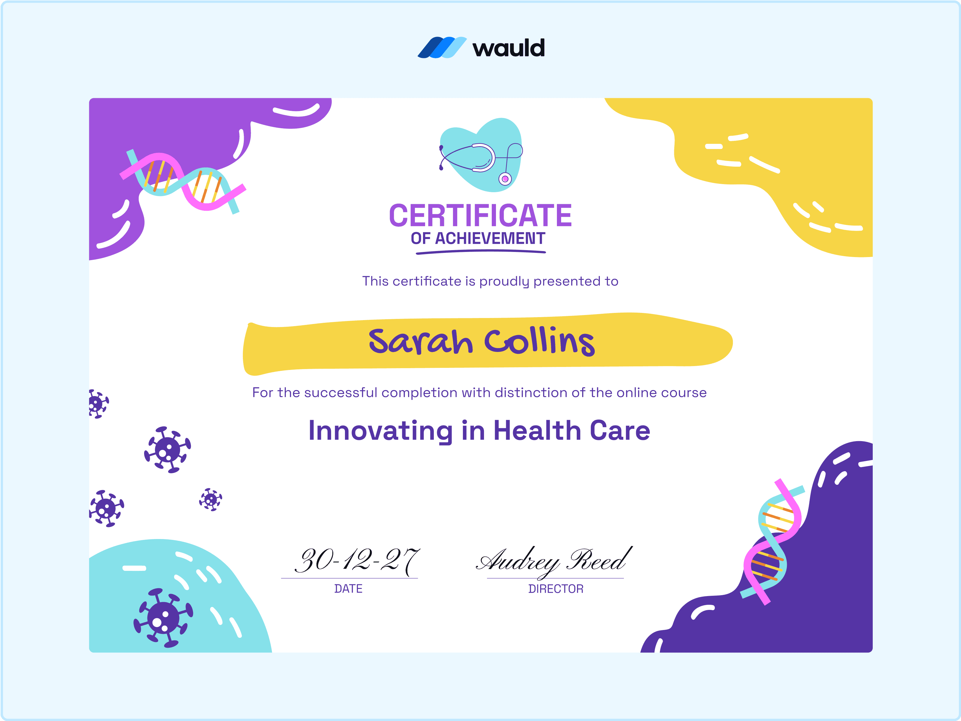 Wauld - Vibrant  Medical Certificate Template