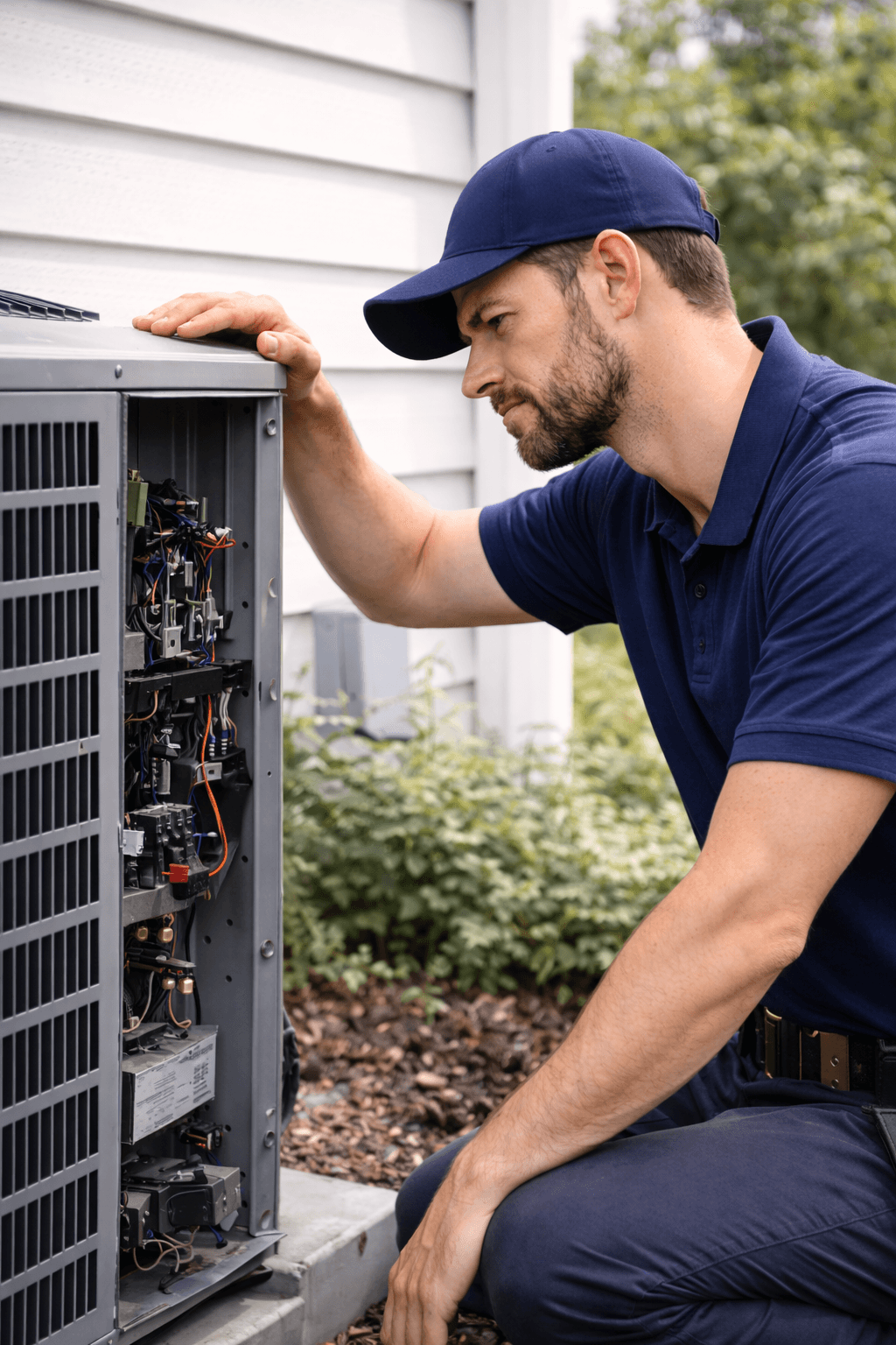 gray Nest thermostat displaying at 63