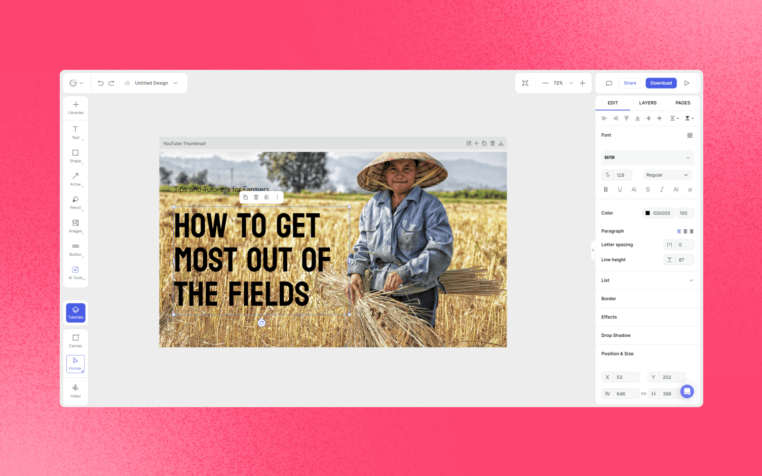 how to add text in glorify