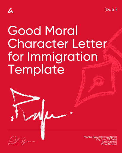 Good Moral Character Letter for Immigration Template