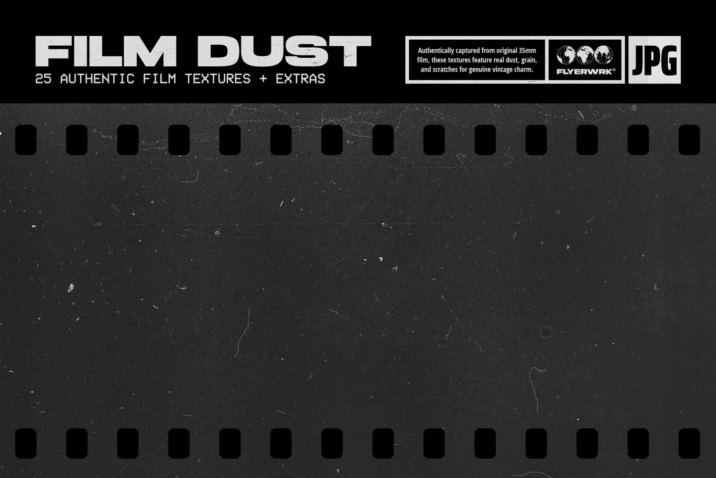 Vintage 35mm film strip texture with authentic dust, scratches and analog grain