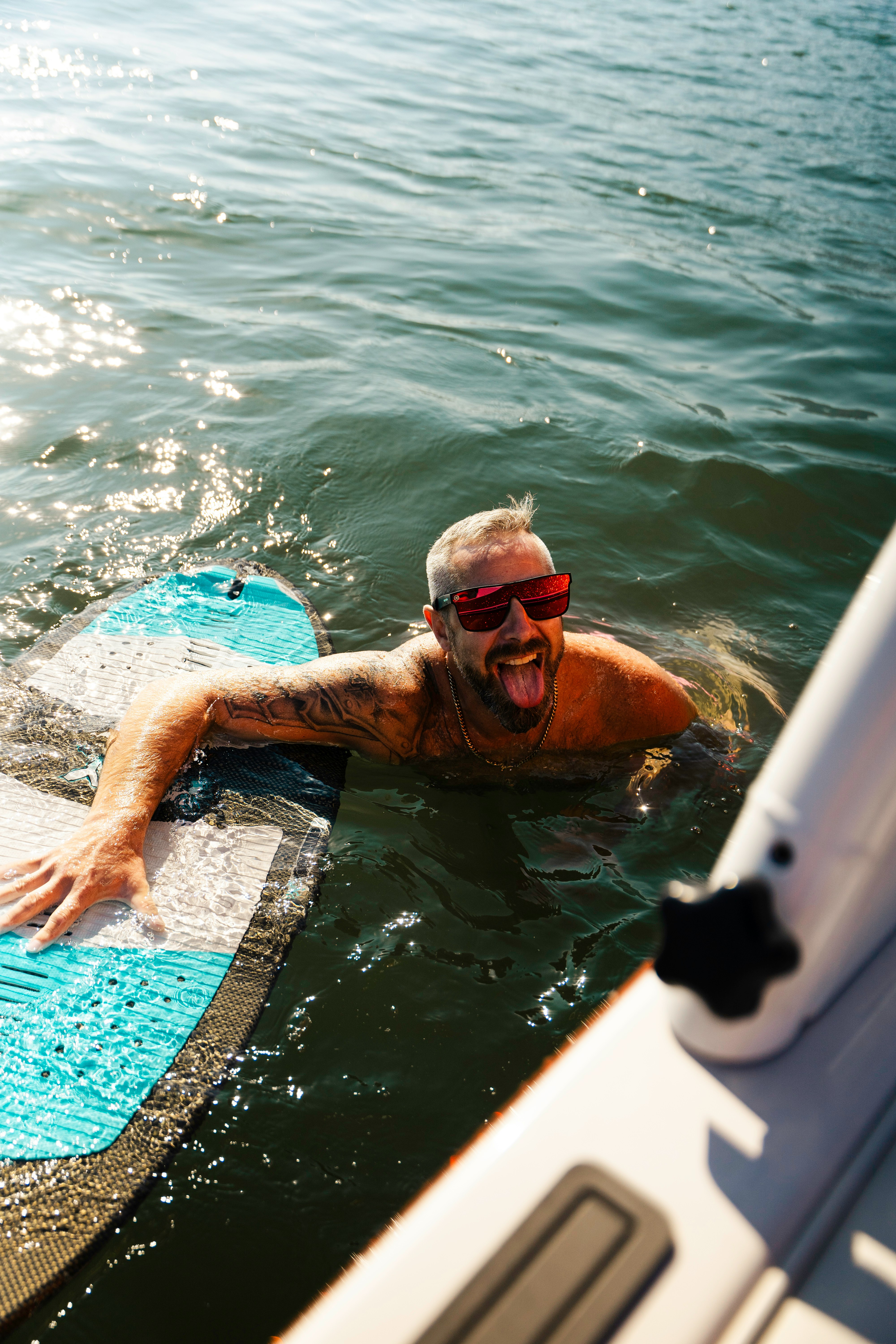 Athlete winning a race