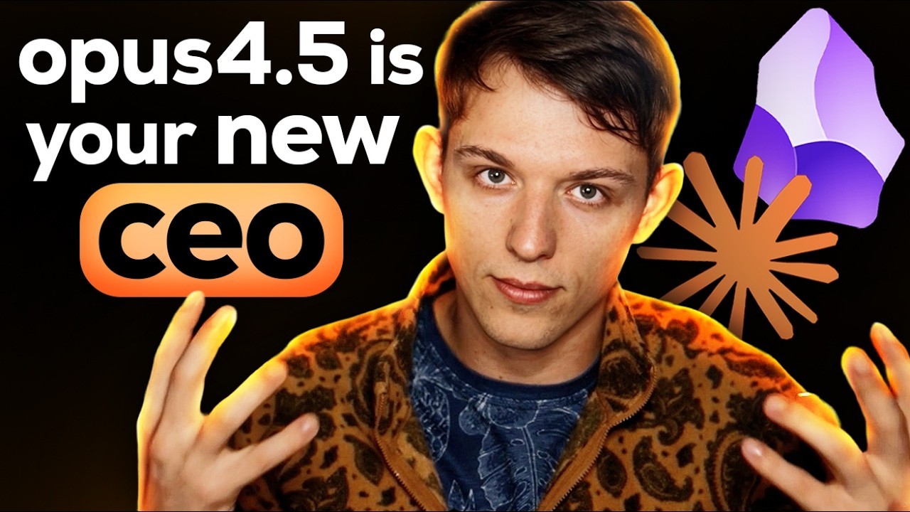 Riley Brown AI-style AI employee thumbnail with CEO headline and dramatic direct stare