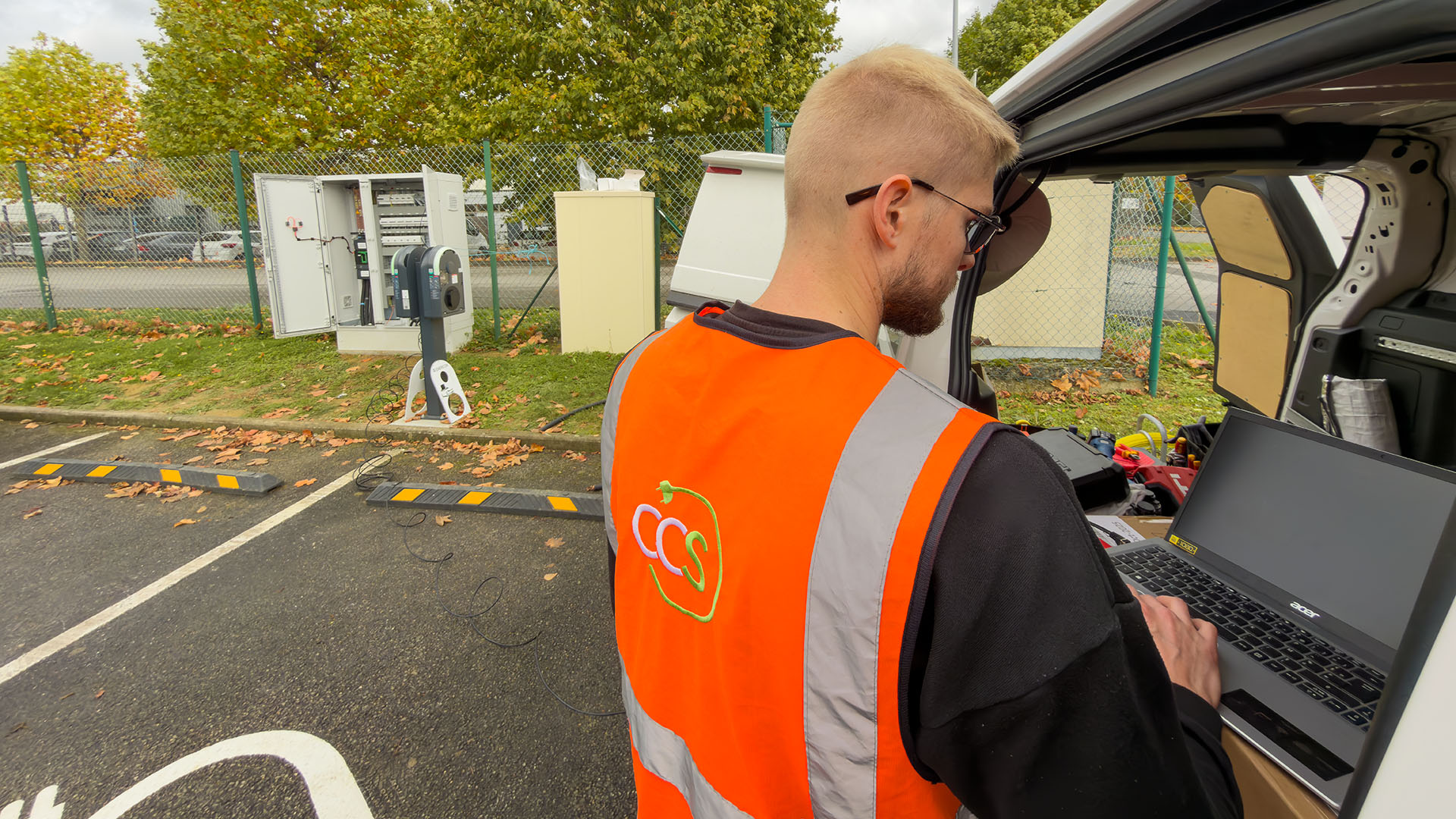 electronic circuit boards near tester