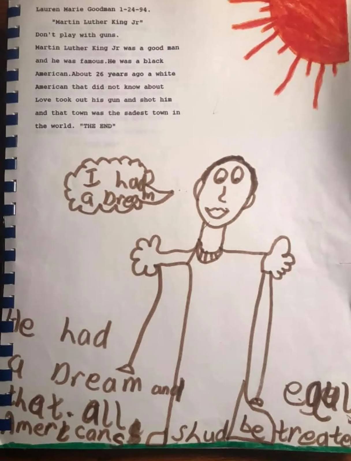 Childhood Drawing of MLK Jr.