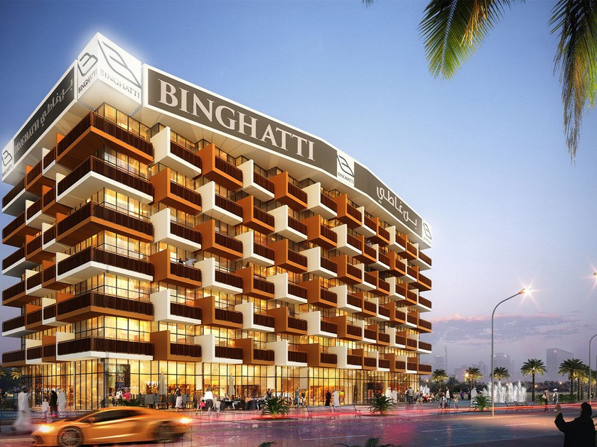 The Binghatti Platinum building, featuring contemporary design, serves as the location for the hotel.