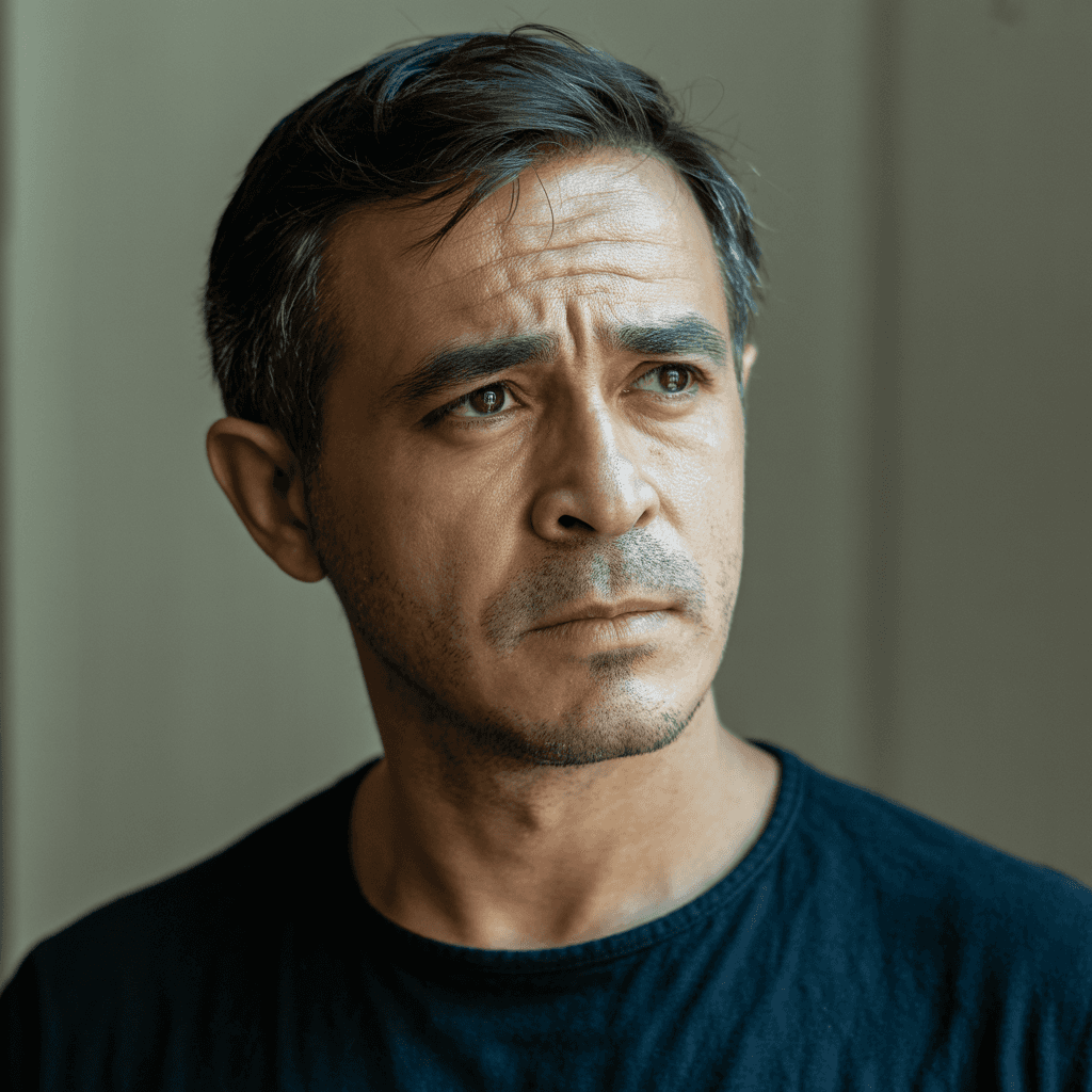 35 year old white man in disbelief