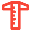 Stylized icon of a T-shaped tool or fixture element.