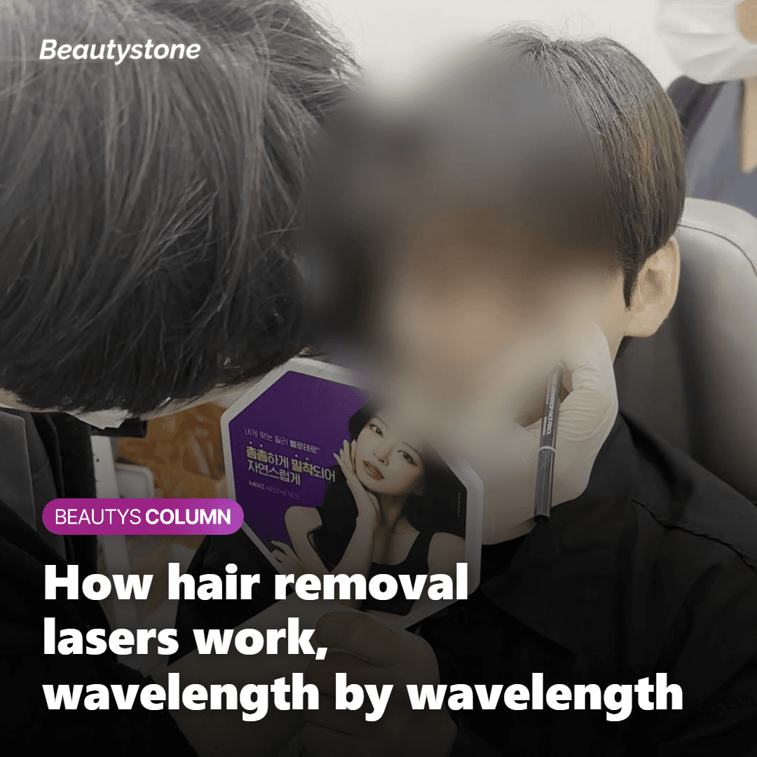 Illustration showing how hair removal lasers work across wavelengths