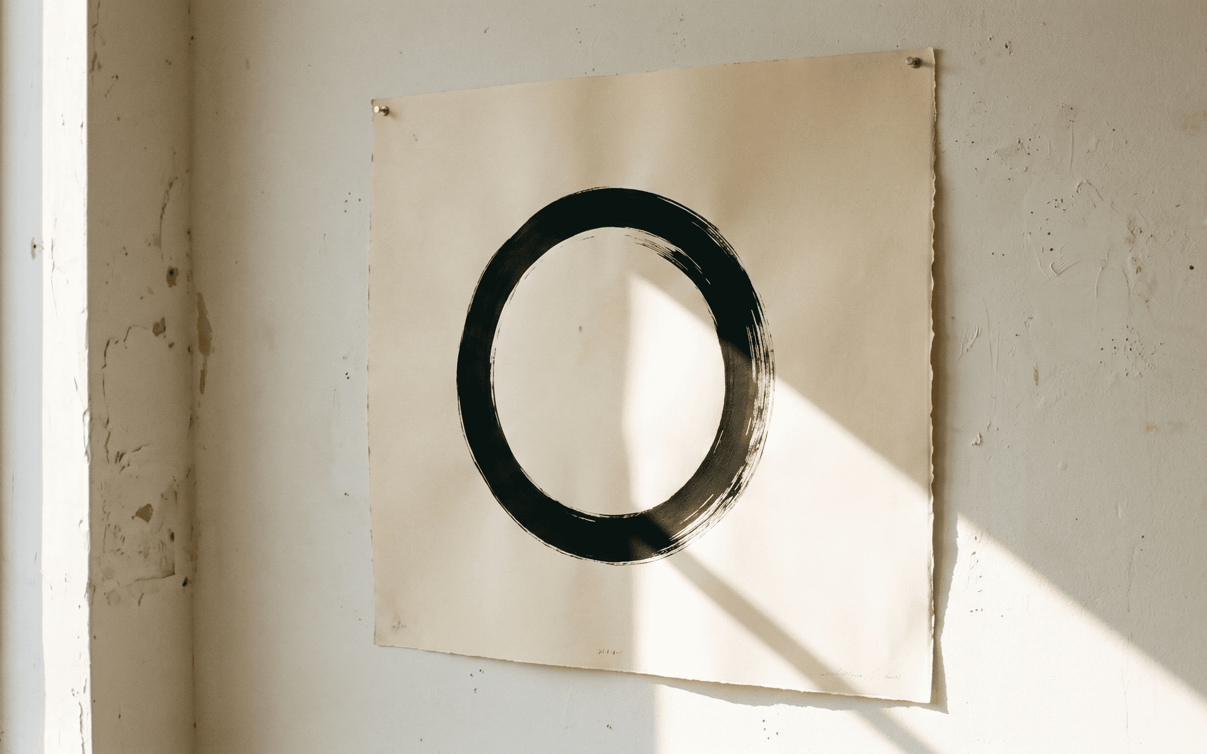 An image of a paper on a wall