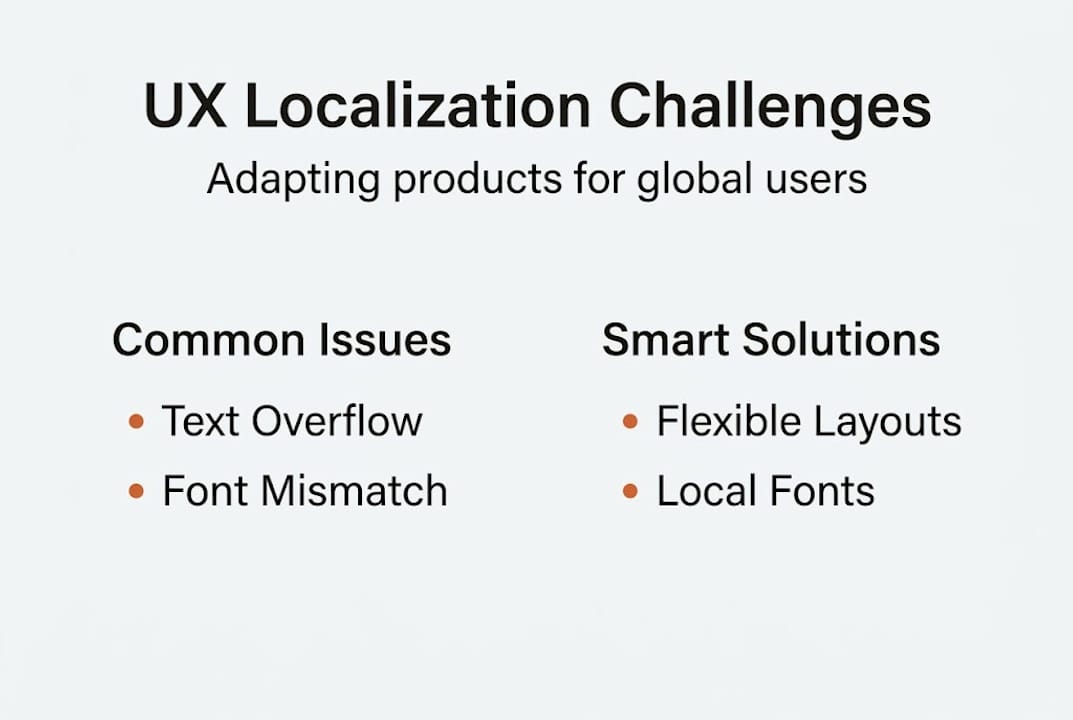 Infographic of UX localization challenges and solutions