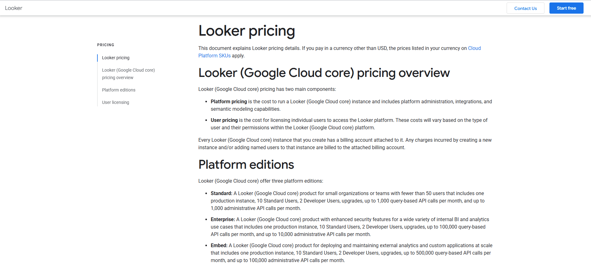 Looker Pricing