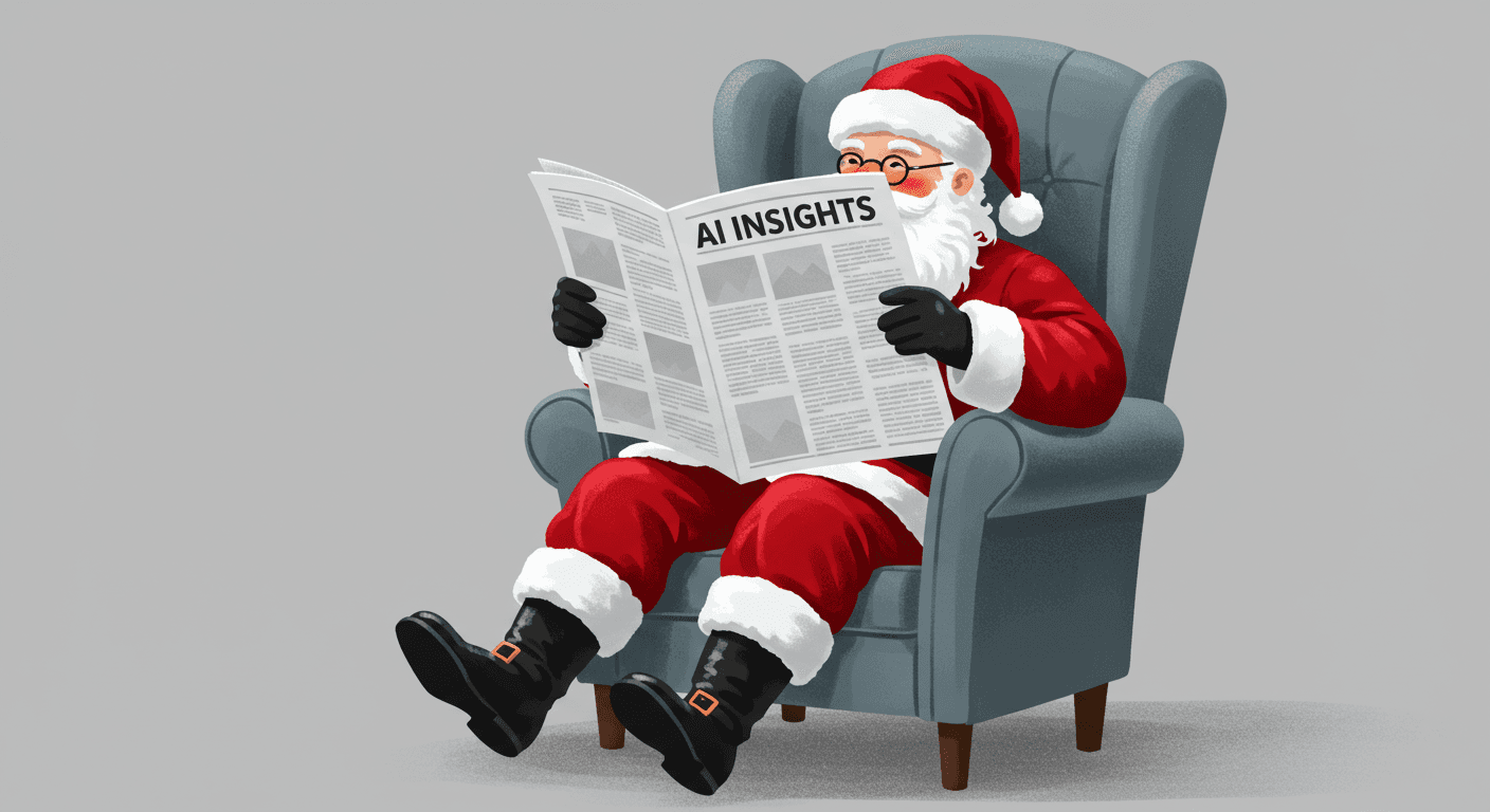 Santa Reading Newspaper