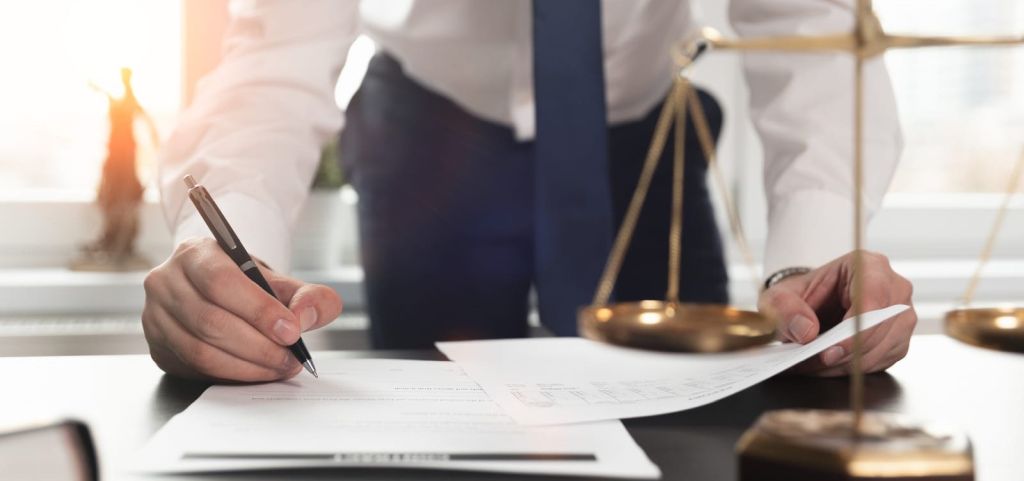 lawyer working with documents