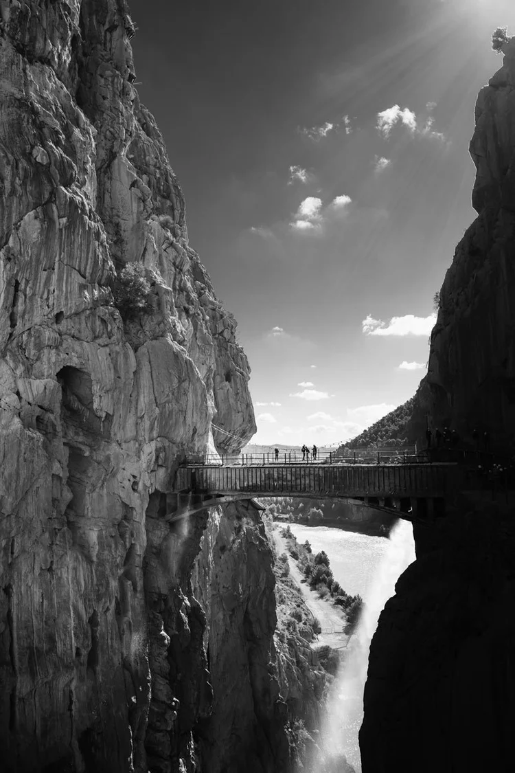 Big Bridge between cliffs in Malaga