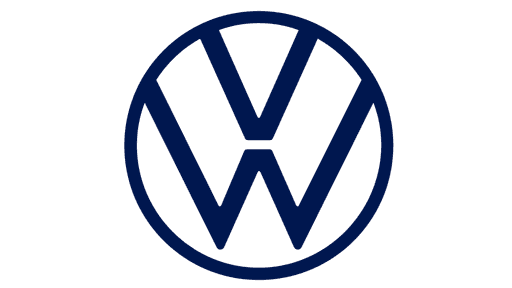 The image features the Volkswagen logo, a stylized "VW" within a blue circle, representing the renowned German automobile manufacturer.