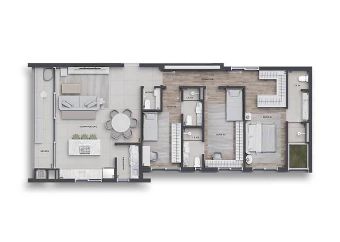 Planta do apartamento Tipo 305 — Porto Alto