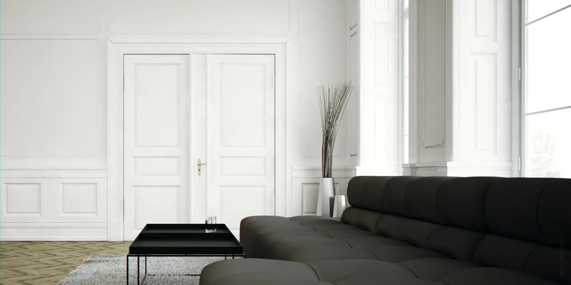 Wohnen · Altbau-Salon – freie 3D-Arbeit von Vale Florea, 2019
