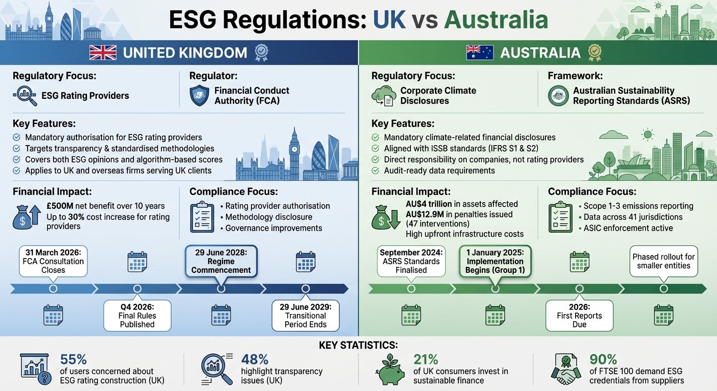 UK vs Australia ESG Regulations Comparison: Key Differences and Timelines