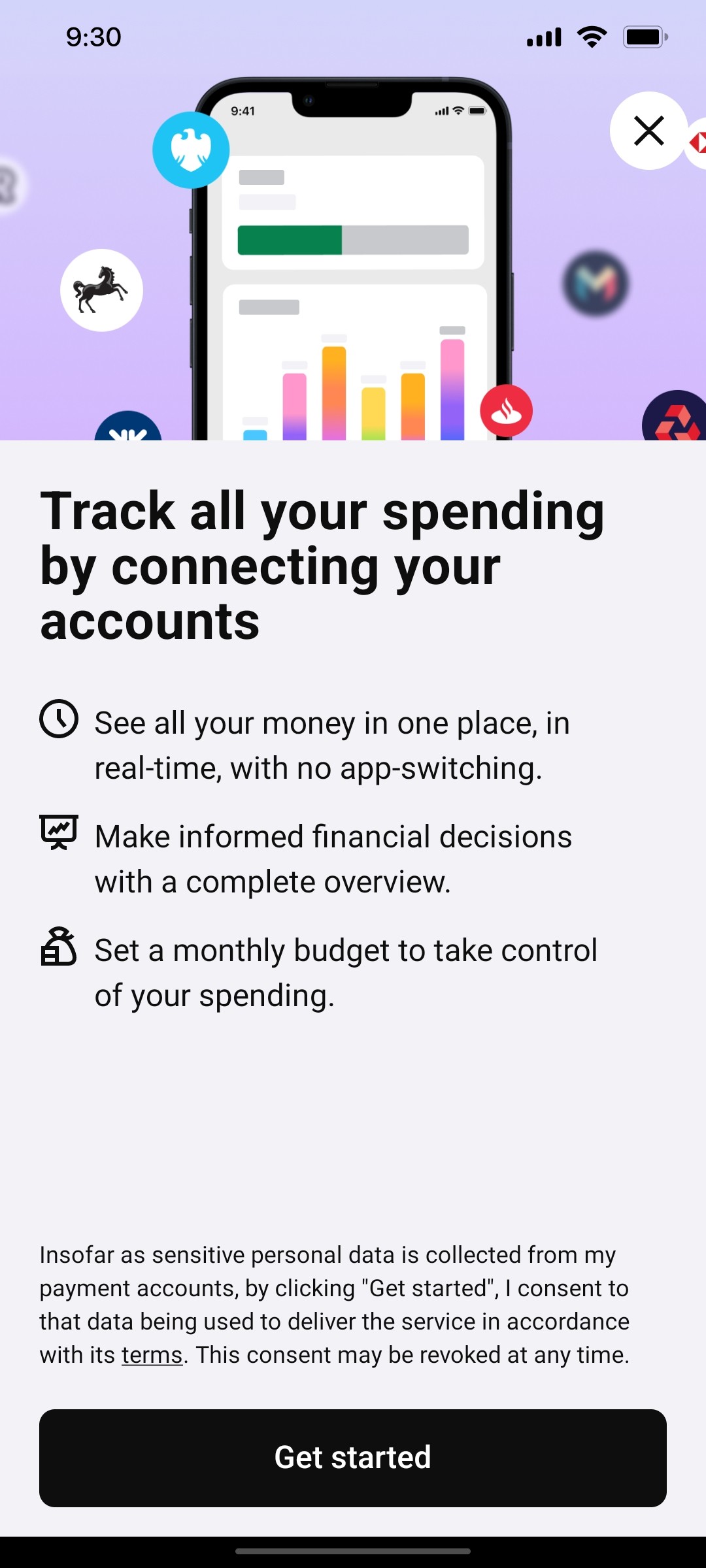 Klarna Get started Page Screen