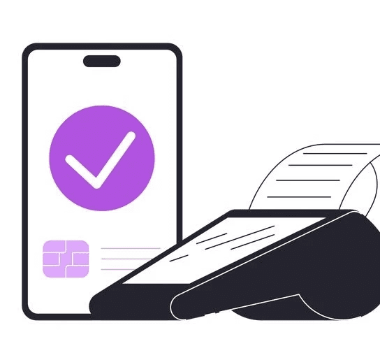 Mobile POS and Digital payment system illustration