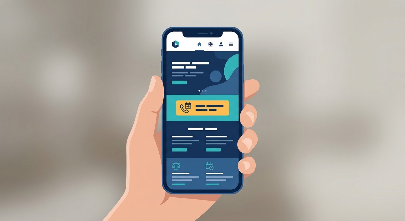A law firm website with a schedule a consultation button on a phone