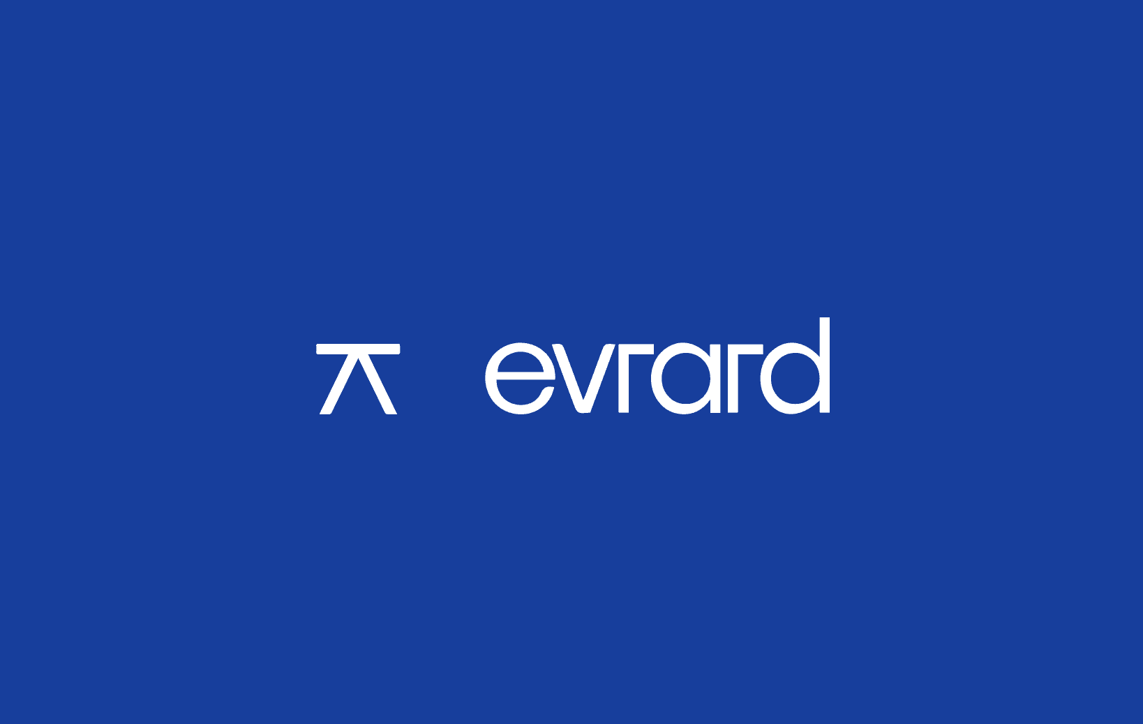 Logo de la marque Evrard en blanc sur fond bleu