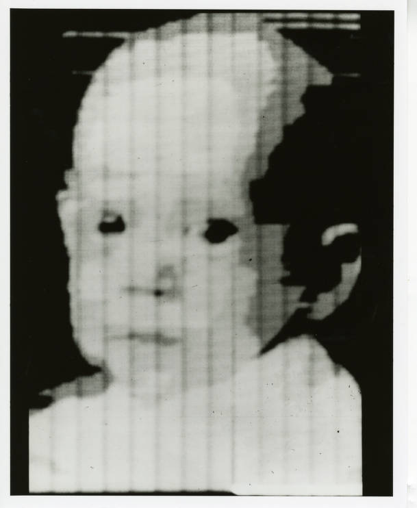 Image of infant son of Russell A. Kirsch, first picture fed into SEAC in early 1957