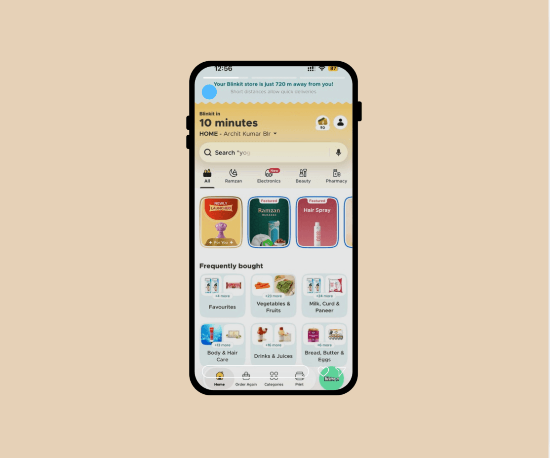 Quick commerce algorithm optimization