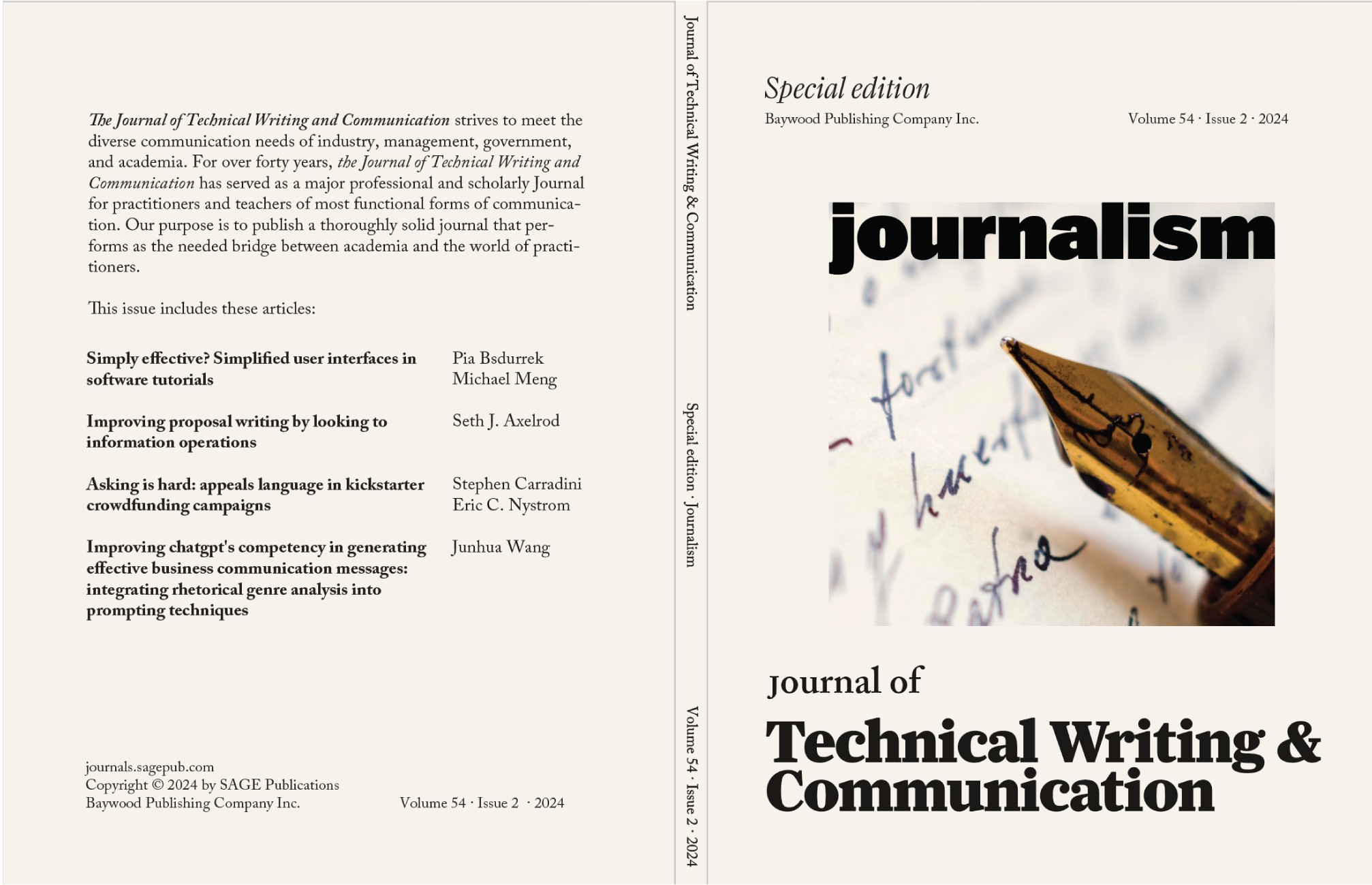 design prosess for redesign av omslag for  Journal of Technical Writing and Communication, 2