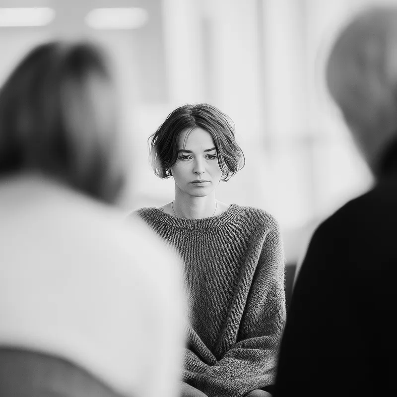 Foto einer jungen Frau in einer belastenden Bürosituation