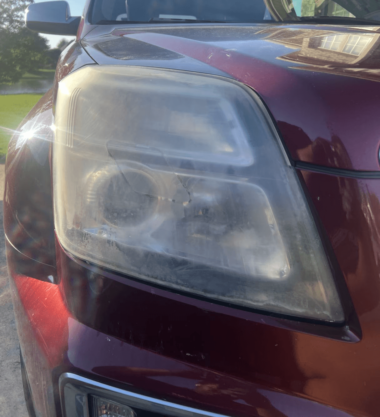 Headlight restoration before result