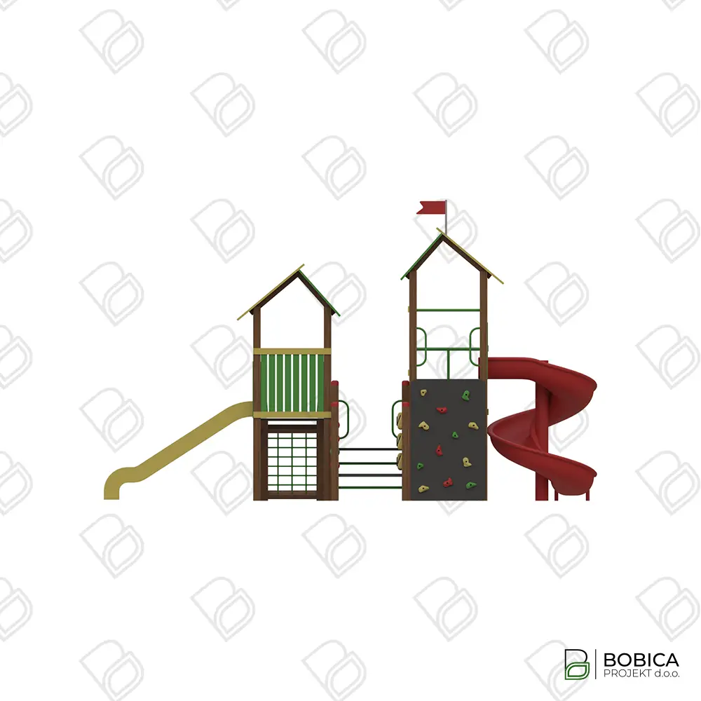 Kombinirano igralo s tri tobogana i tornjevima - "Triple Slide Village"