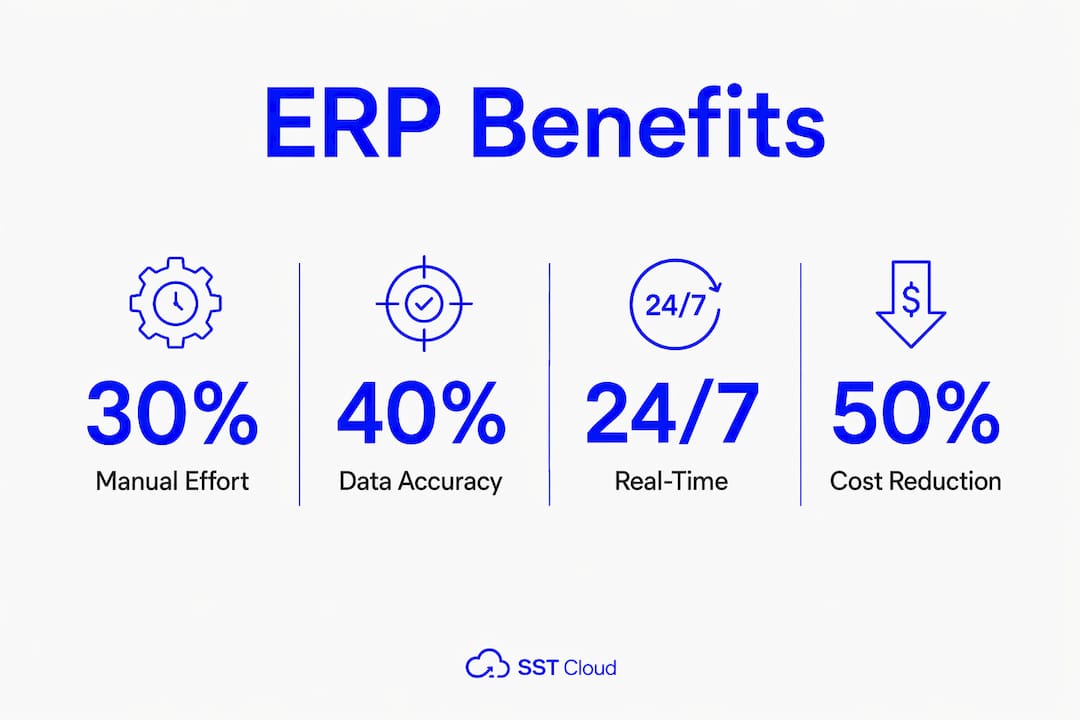 Infographic showing ERP system benefits for SMEs