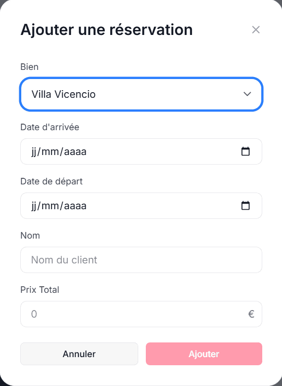 reservation a la main