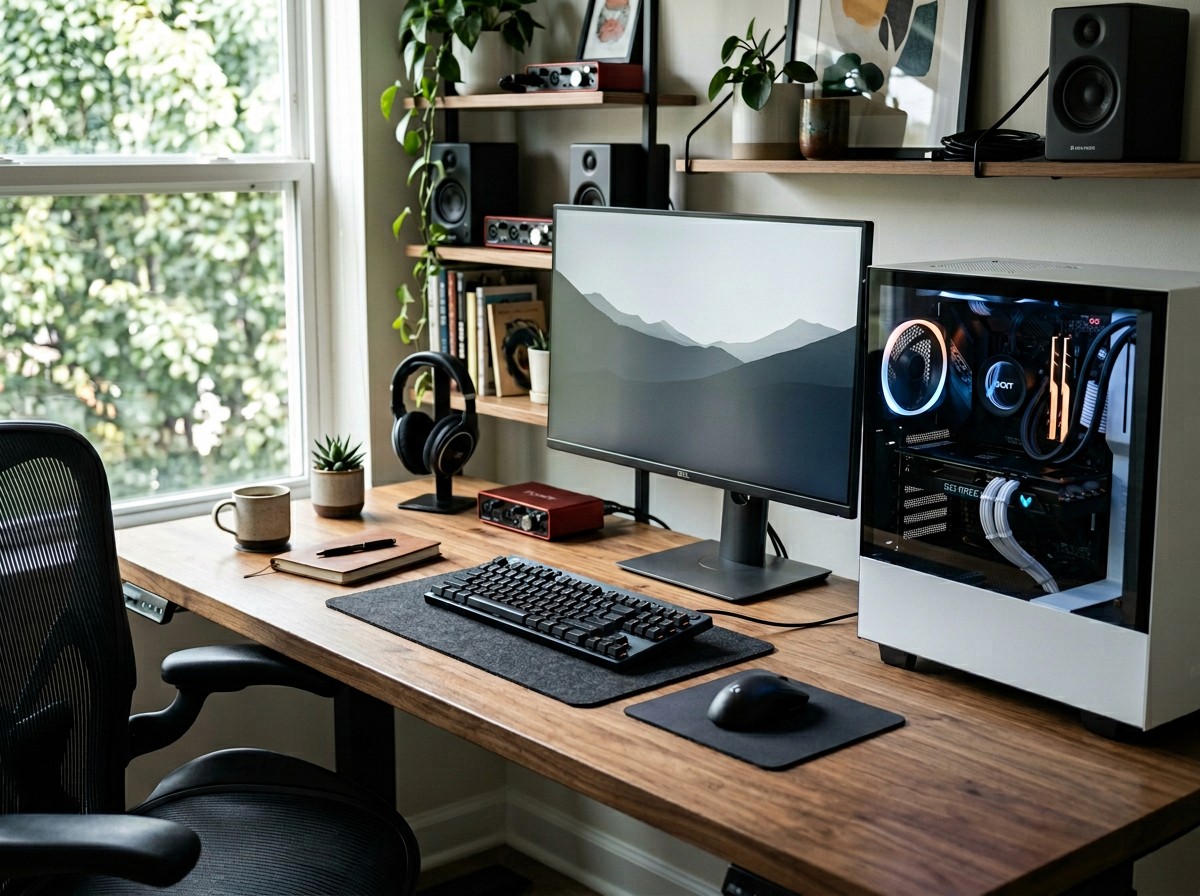 Young man in black leather double-breasted jacket jeans looking at the bottom