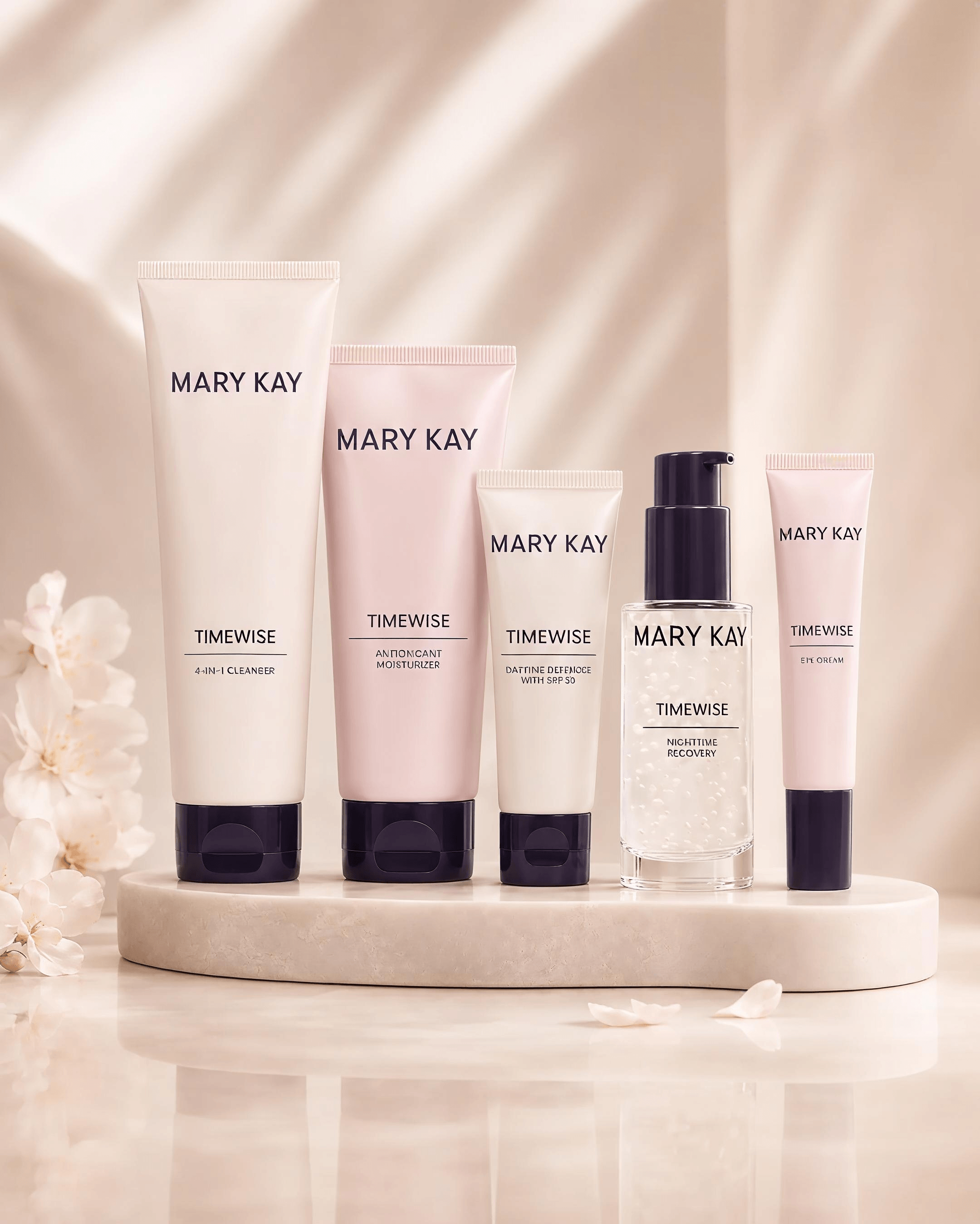 Sistema Avançado TimeWise Mary Kay para rotina essencial de cuidados faciais