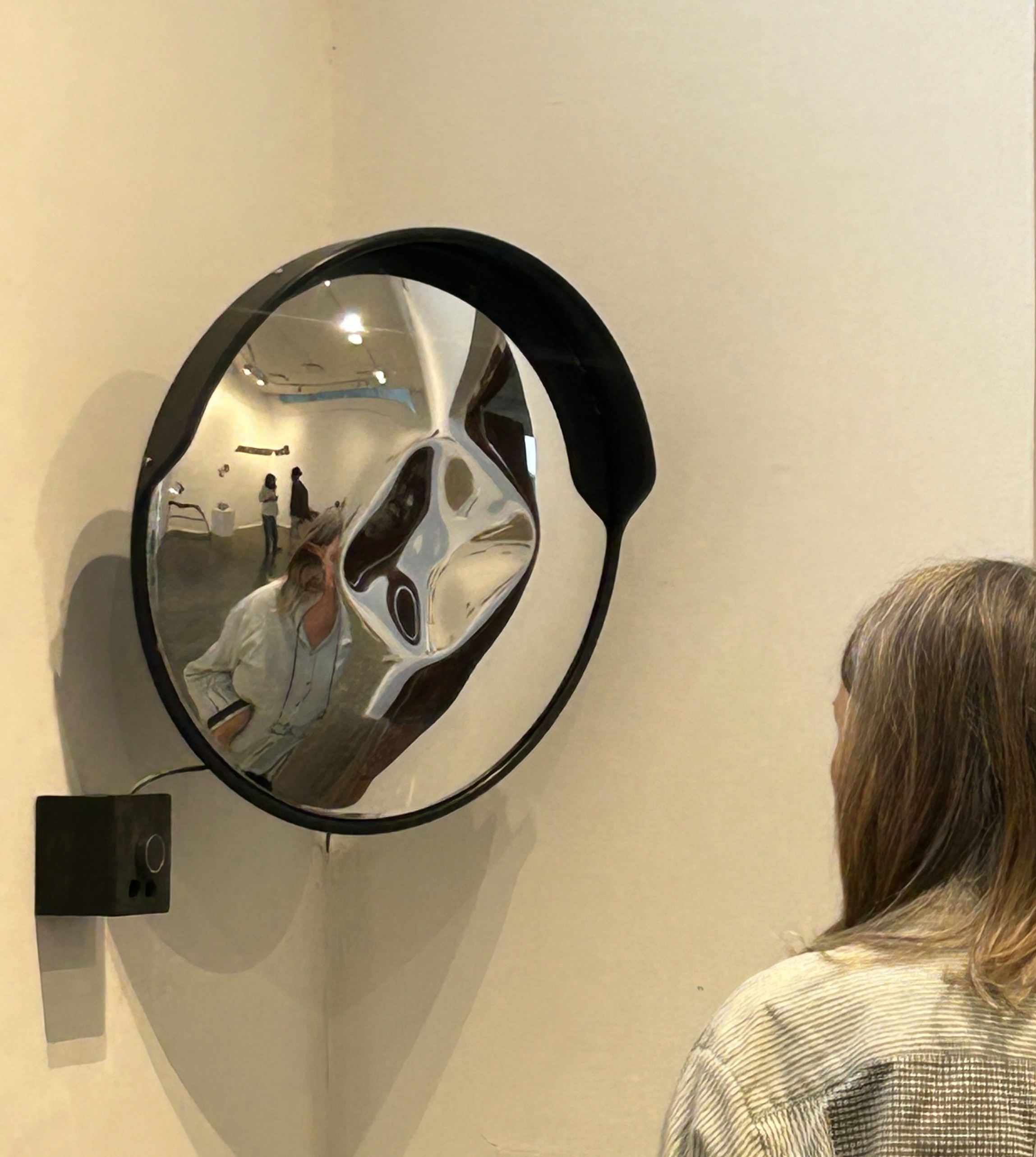 herd of sheep on road painting