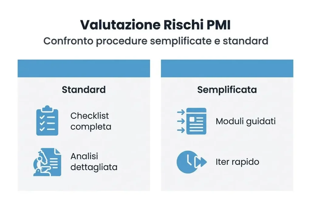 Infografica: confronto tra le diverse metodologie di valutazione dei rischi
