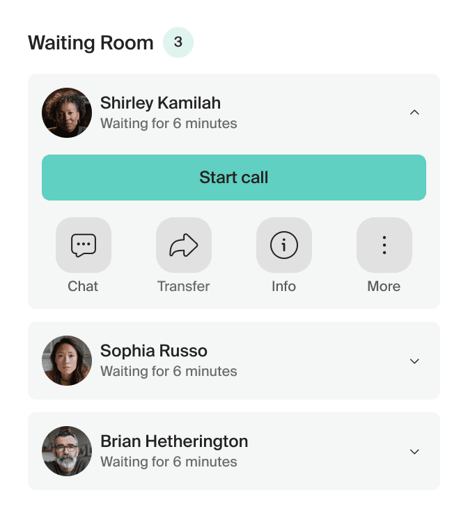 a screenshot of the doxy.me waiting room feature.