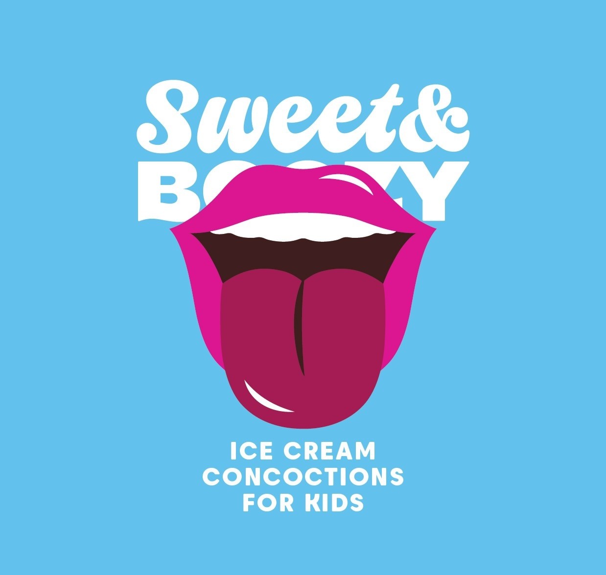 Sweet & Boozy ice cream packaging flat design file blue