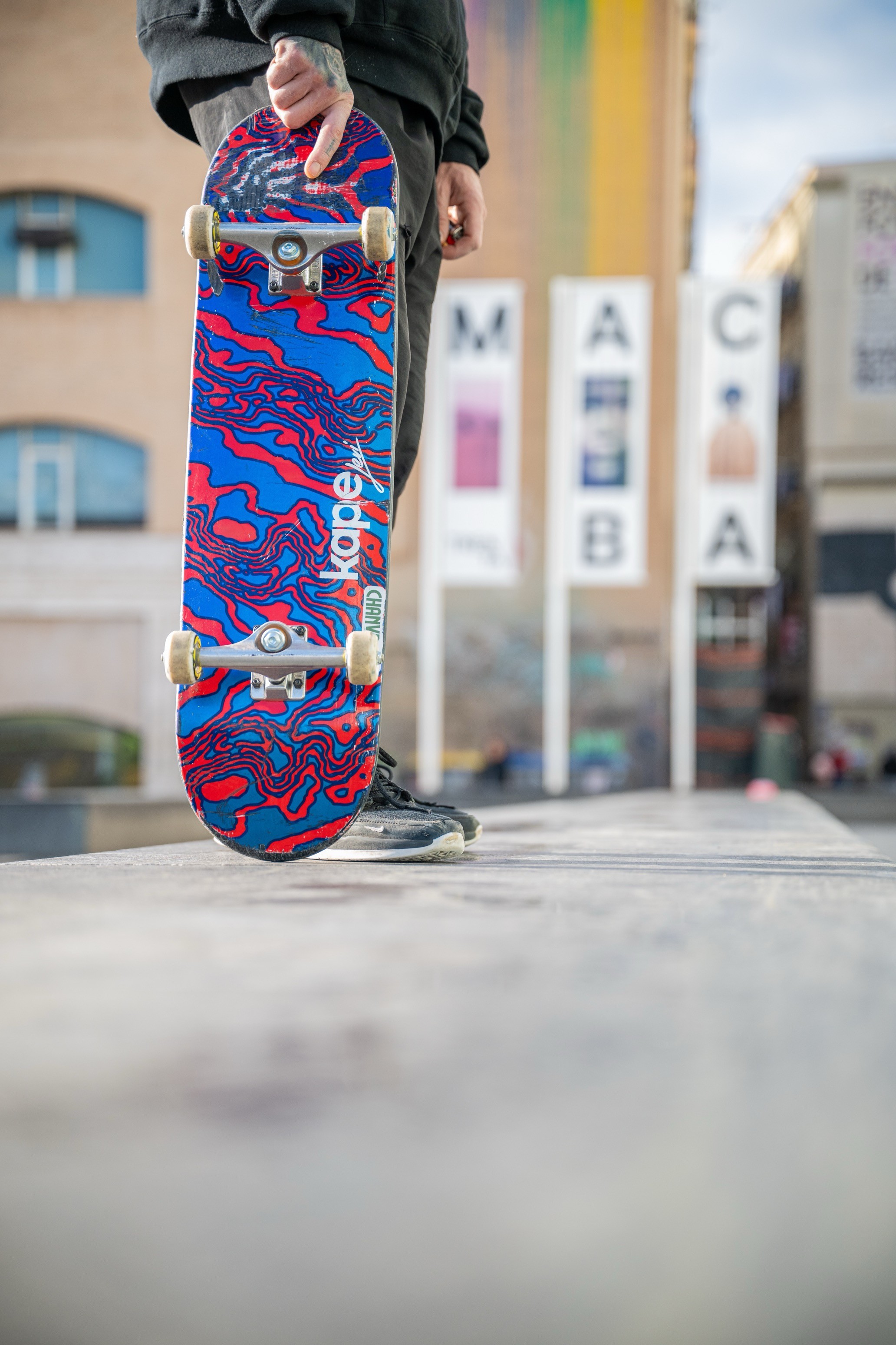 Adrien holding The Vanguard Levi Pro Model.