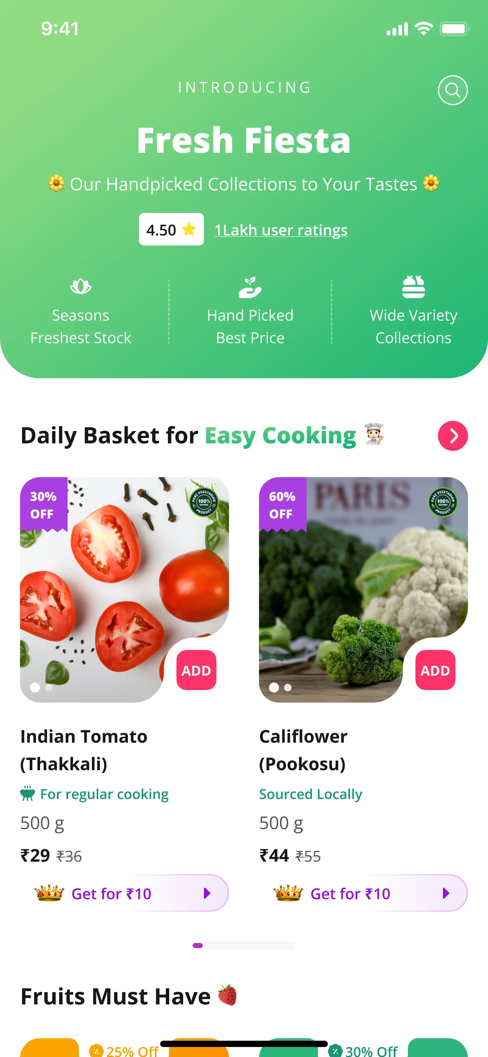 Zepto Fresh Fiesta Screen