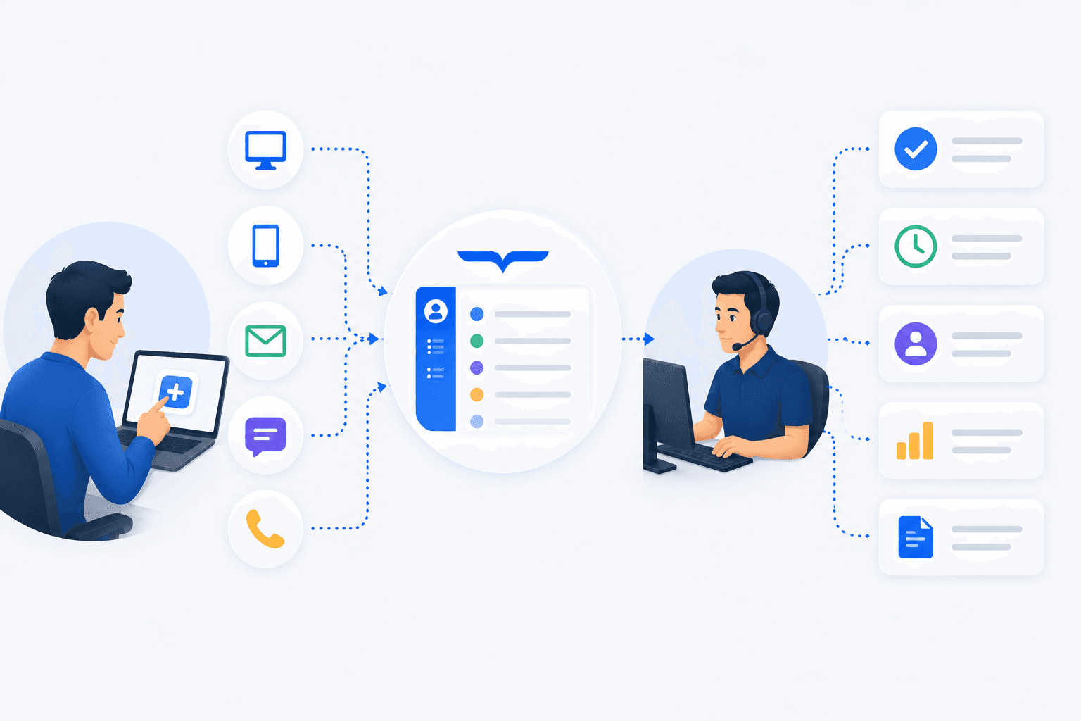 Atendimento omnichannel e abertura de chamados pelo desktop