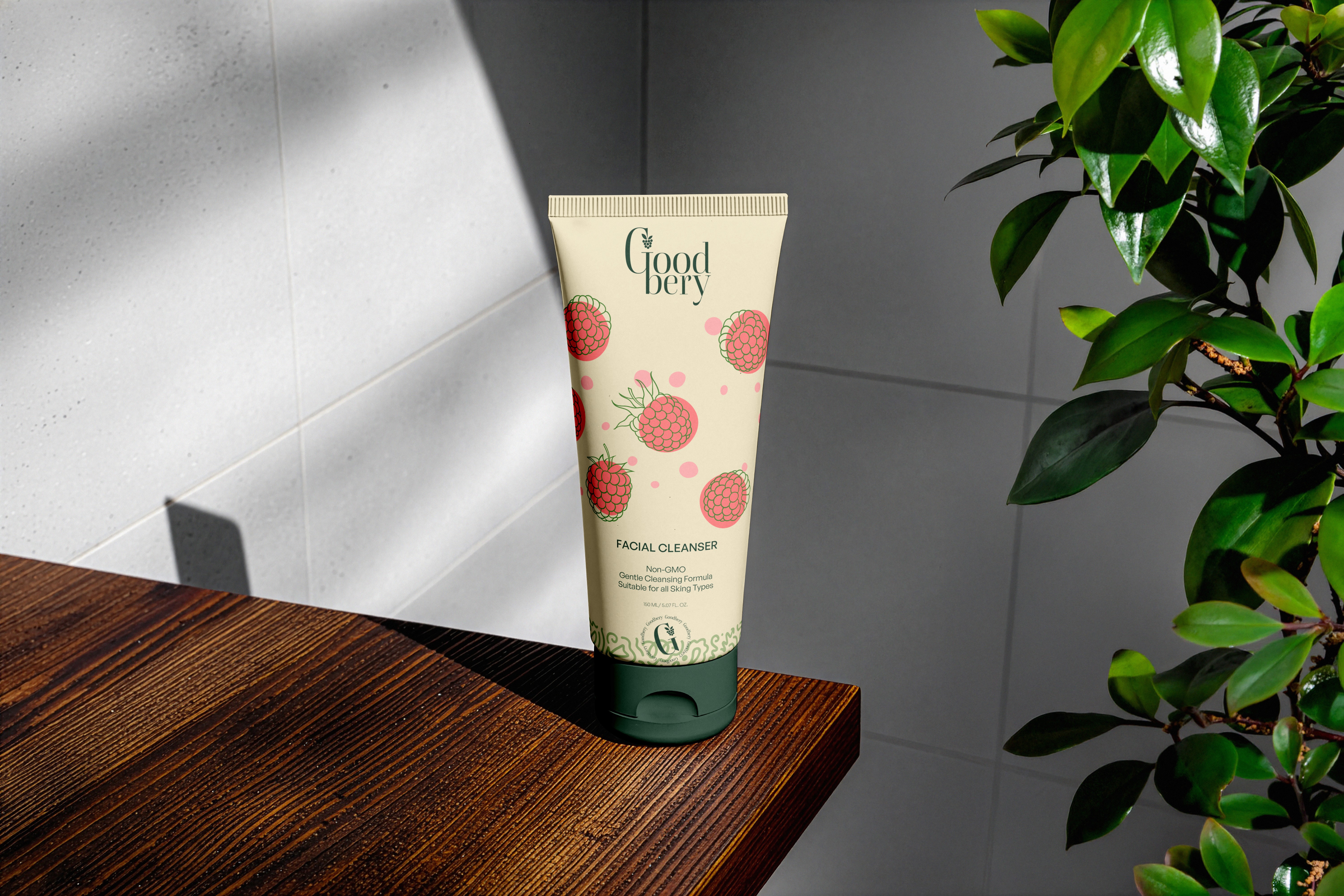 Vertical coffee can mockup with clean monochrome label design