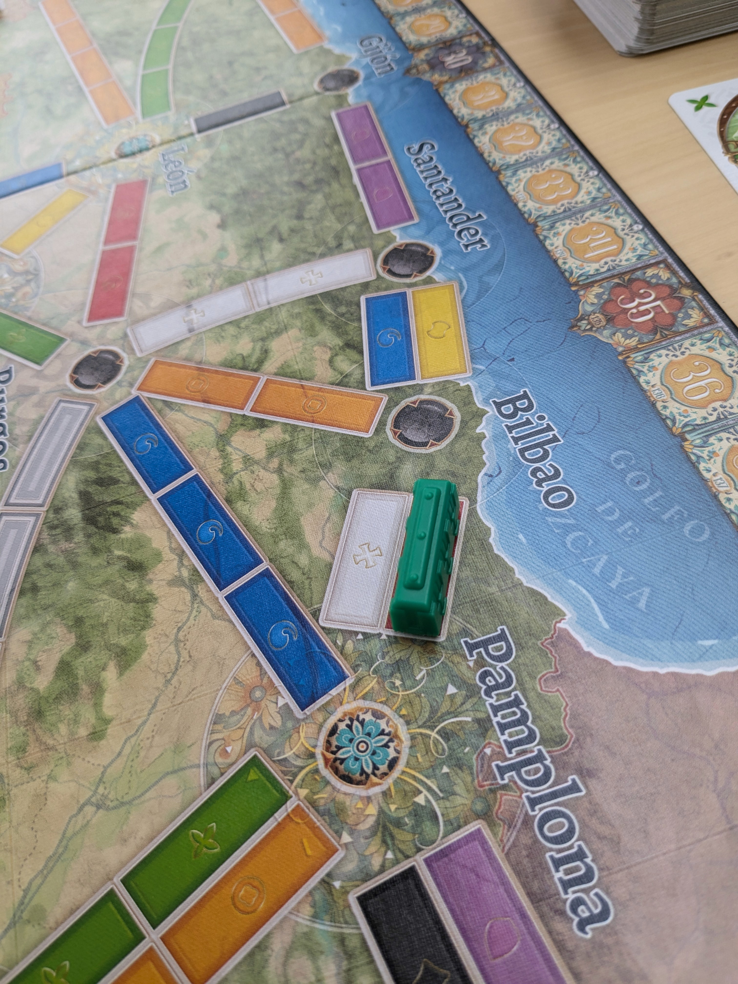 View of Ticket to ride board game